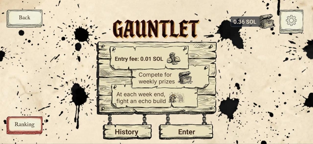 Gauntlet screen