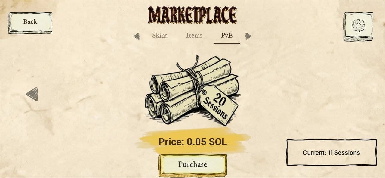 Marketplace screen