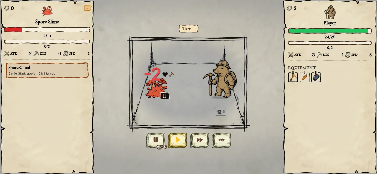 Damage numbers in combat