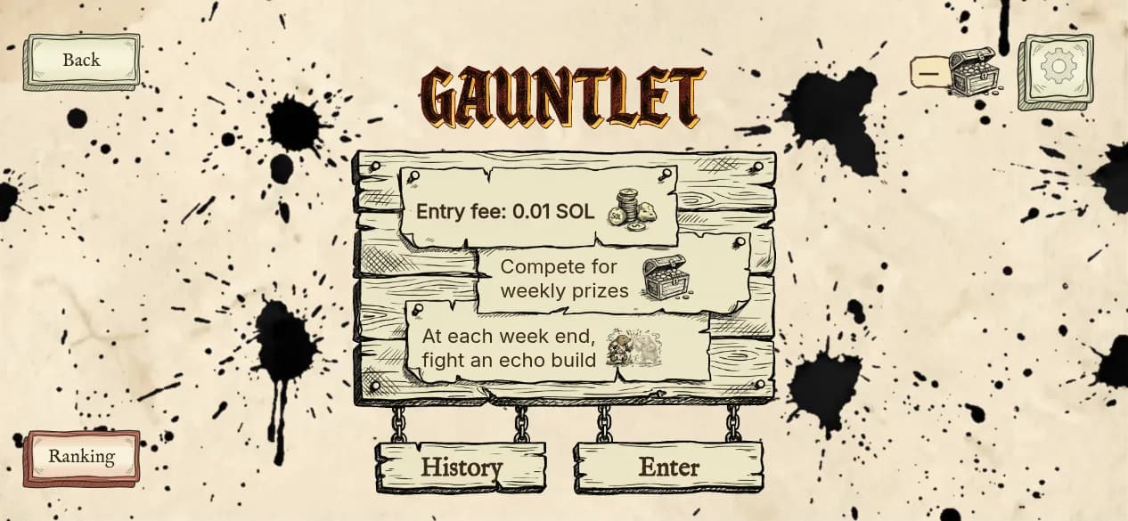 Gauntlet screen