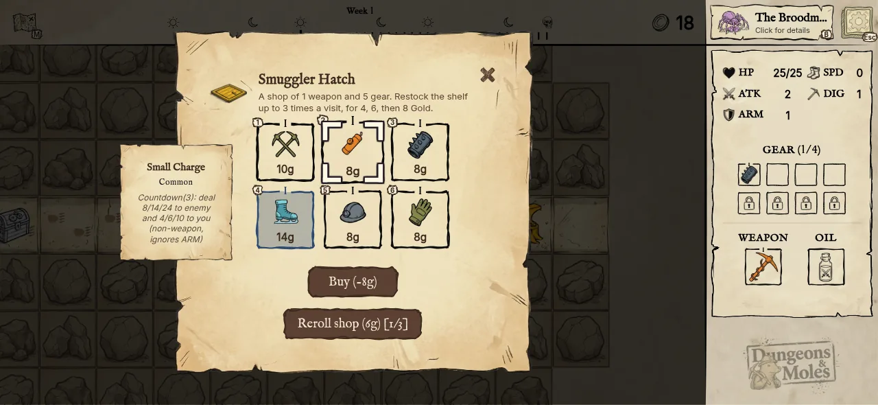 Smuggler Hatch with an item selected