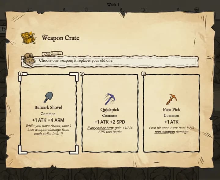 A tutorial lesson at a Weapon Crate