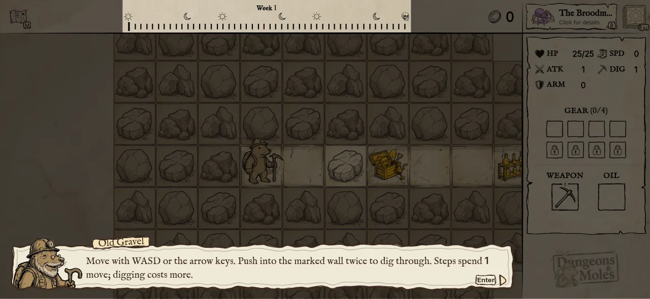 Old Gravel explaining the goal