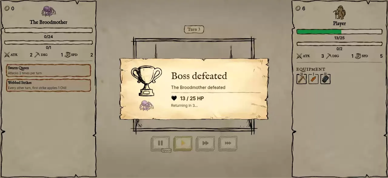 Boss defeated
