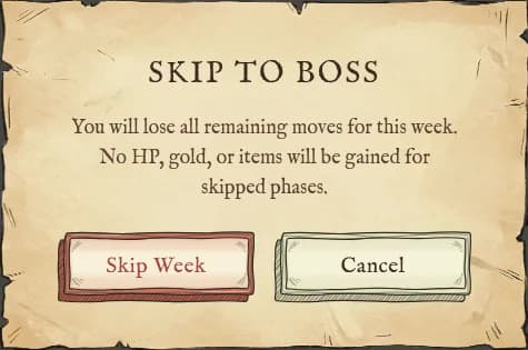 Skip to boss confirmation